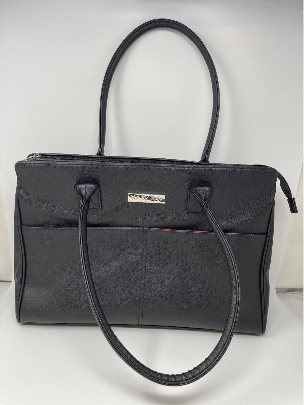 Mary Kay Black Faux Leather Tote Bag Laptop Work Shoulder Bag Purse Executive